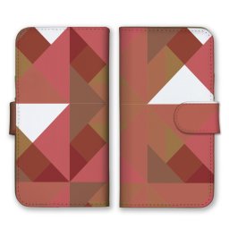＼全機種対応／ スマホケース 手帳型 スマホカバー 手帳タイプ スマートフォン ケース カバー トライアングル 幾何学模様 ピンク かわいい おしゃれ かっこいい カードホルダー付き カード収納 合皮 合成レザー