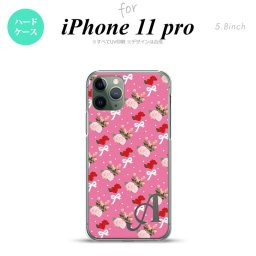 iPhone11Pro iPhone11 Pro スマホケース ハードケース 花柄 バラ リボン ピンク ビビット +アルファベット メンズ レディース nk-i11p-262i