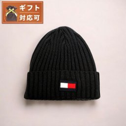 トミーヒルフィガー TOMMY HILFIGER ニット帽 TH100068C-001 メンズ レディース ブラック 帽子