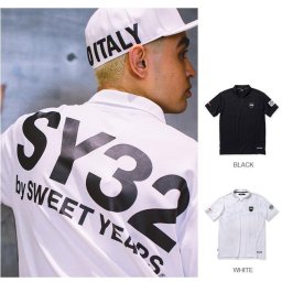 【20%OFF！】ポロシャツ SY32 by sweet years POLOシャツ 12221 ACTIVE BACK PRINT ZIP POLO SHIRTS 半袖 バックプリントロゴ メンズ レディース
