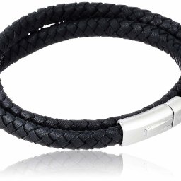 正規品 送料無料 EMPORIO ARMANI エンポリオ アルマーニ ブレスレット イーグル ロゴ EGS2176040 レザー 2重巻き シルバー ブラック 銀 黒 メンズ ステンレス レザー