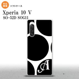 Xperia10V Xperia10V スマホケース 背面ケースソフトケース 水玉 B 白 黒 +アルファベット 2023年 7月発売 nk-xp105-tp1114i