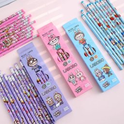 ラブブ 鉛筆 HB 12本セット 消しゴム えんぴつ 卒園記念 記念品 入学祝い 記念品 ギフト プレゼント 男の子 女の子 保育園 幼稚園 小学生 子供 可愛い labubu