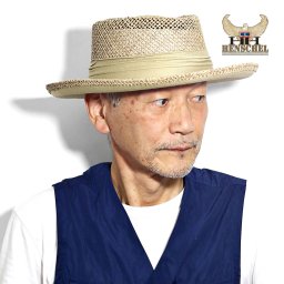 ポークパイハット ハット メンズ 春夏 麦わら帽子 HENSCHEL 大きいサイズ ストローハット 帽子 涼しい シーグラス Mサイズ Lサイズ XLサイズ ナチュラル ギフト プレゼント 誕生日 ラッピング pork-pie
