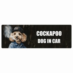 COCKAPOO コッカプー DOG IN CAR カーステッカー 犬 作業服 ちょい悪 15x5cm 長方形 防水 屋外 屋内 ドッグオンボード デカール