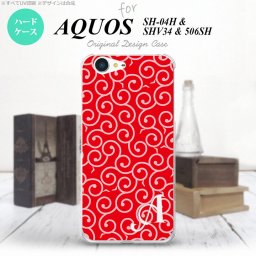 【506SH】【スマホケース/スマホカバー】【アクオス Xx3】506SH スマホケース AQUOS Xx3 ケース アクオス Xx3 イニシャル 唐草 赤×ピンク nk-506sh-1132ini【メール便送料無料】