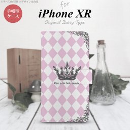 iPhoneXR iPhone XR 手帳型スマホケース カバー 王冠 ピンク  nk-004s-ipxr-dr1451