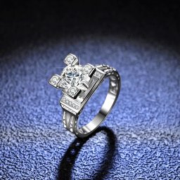 リング レディース モアサナイト ホワイト シルバー925 シルバー 7号 9号 11号 14号 16号 18号 1ct km076