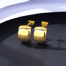ピアス 両耳用 石なし シルバー925 イエローゴールド スタッド 石なし シンプル おしゃれ 可愛い かわいい カール ce20101014