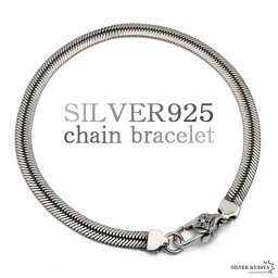ブレスレット メンズ シルバー925 スネークチェーン チェーンブレスレット silver 銀 蛇 密教法具 金剛杵 刻印 シンプル ユニーク 金属アレルギー対応 男性