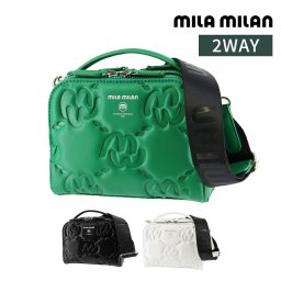 ミラ・ミラン バッグ ショルダーバッグ ハンドバッグ ミニ 2WAY mila milan カリーナ 手つきショルダー 263101 メンズ レディース 黒 白 緑 送料無料 誕生日プレゼント ギフト ラッピング無料 【正規代理店】