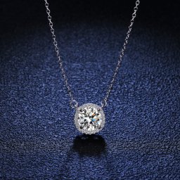 ネックレス レディース モアサナイト ホワイト シルバー925 シルバー 1ct 2ct kj124