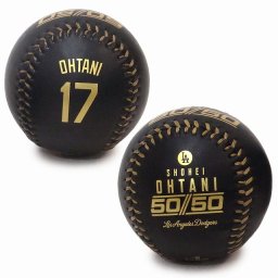 大谷翔平選手 ロサンゼルス・ドジャース 50-50 達成記念ボール ロゴボール MLB公式ライセンス品 記念品 ブラック