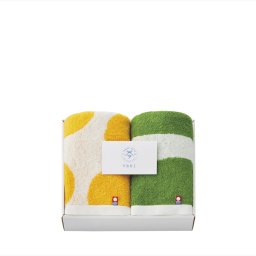 今治名工 フェイスタオル2P オレンジ×グリーン フェイスタオル×2
