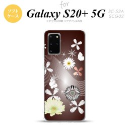 SC-52A SCG02 Galaxy S20+ 5G スマホケース ソフトケース 花柄 ミックス B 茶 メンズ レディース nk-s20p-tp276