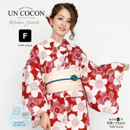 浴衣　レディース　女性浴衣　ゆかた　単品　浴衣単品　レトロ　きれいめ　オトナ見え　仕立て上がり　白　ホワイト　レッド　赤　桜　さくら　SNS映え　ワイン　送料無料