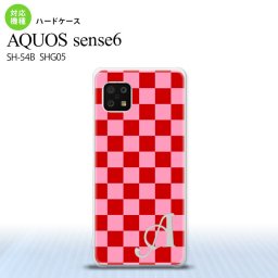 SH-54B SHG05 AQUOS sense6 スマホケース ハードケース スクエア 赤 ピンク +アルファベット メンズ レディース nk-sens6-770i