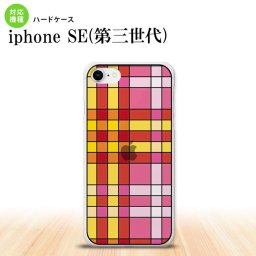 iPhoneSE 3 iPhoneSE 3 背面ケース カバー ステンドグラス風 おしゃれ チェック ピンク ステンドグラス風 かわいい おしゃれ 背面ケース nk-ise3-sg10