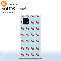 SH-54B SHG05 AQUOS sense6 スマホケース ソフトケース さくらんぼ チェリー 青 メンズ レディース nk-sens6-tp177