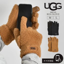 UGG グローブ 手袋 ボア メンズ ブランド スマホ対応 暖かい 防寒 防風 裏起毛 ボア手袋 ふわふわ もこもこ 指先 手首まで あったか 保温 冬 自転車 通勤 通学 アウトドア キャンプ レジャー 黒 ブラック ブラウン 茶色 クリスマス 誕生日 ギフト プレゼント 男性 101066