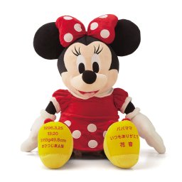 送料無料「ディズニー ミニーマウス ウェイトドール BA105」両親贈呈品 weight doll ディズニー Disney ぬいぐるみ 名入れ 贈り物 プレゼント 出産祝いにも 記念品