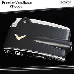 ガスライター RONSON プレミア ヴァラフレーム 黒マット ロンソン フリント式 艶消し ブラック Vマーク おしゃれ シンプル かっこいい メンズ プレゼント ギフト