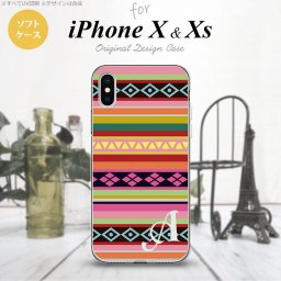 【iPhoneX】【スマホケース/スマホカバー】【アイフォンX】iPhoneX スマホケース ケース アイフォンX イニシャル エスニックボーダー ピンク nk-ipx-tp1561ini【メール便送料無料】