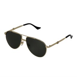 グッチ GUCCI サングラス アイウェア UVカット ティアドロップ型 GG1440S-001 メンズ シルバー+グレー