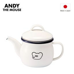ホーロー ポット 通販 ねずみのANDY グッズ ホーローポット ティーポット 琺瑯 ホーローティーポット 急須 ストレーナー付き 直火 ティーケトル おしゃれ かわいい ティー用品 キッチン用品 台所用品 雑貨 ユタカホーロー 豊琺瑯 AMJ-2306