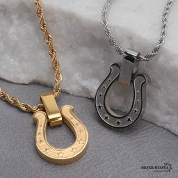 ステンレス 馬蹄ネックレス ロープチェーン 2色 ゴールド シルバー 45cm 50cm 60cm ホースシューネックレス お洒落 人気 トレンド 流行り 金属アレルギー対応 ペンダント