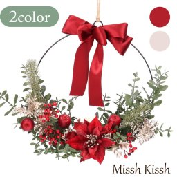 クリスマスリース ワイヤーリース フープ Flower Wreath