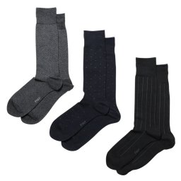 ポロラルフローレン：ASSORTED PATTERNS COTTON ソックス 3PK (アソート)[ソックス/ 男性下着/ メンズインナー/人気ブランド/おすすめギフト/誕生日プレゼント/メンズファッション]