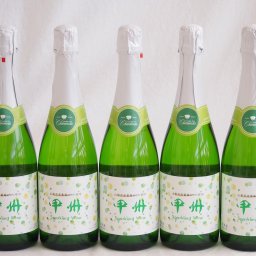 5本セット(山梨県産100％勝沼仕込　甲州スパークリングワイン やや辛口) 720ml×5本