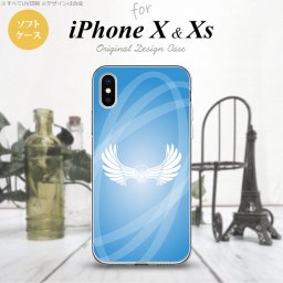 【iPhoneX】【スマホケース/スマホカバー】【アイフォンX】iPhoneX スマホケース カバー アイフォンX 翼(光) 青 nk-ipx-tp463【メール便送料無料】