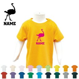 「ダチョウ」名入れTシャツ/ベビー服、キッズ服、お名前、子供服、キッズウェア、こども服、入園、入学、新学期、幼稚園、保育園、小学校、ベビーウェア、入園祝い、入学祝い、駝鳥【ネコポス発送可】【cf_bst】