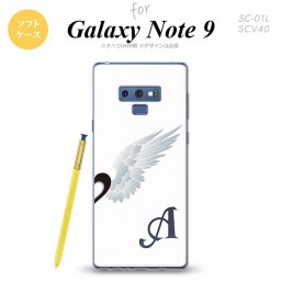 Galaxy Note 9 ギャラクシー ノート9 SC-01L SCV40 スマホケース カバー ソフトケース 翼(ペア) 白(右) イニシャル 対応 nk-note9-tp478i[スマホ,スマホケース,スマホカバー,ケース,カバー,ジャケット]