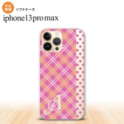 iPhone13ProMax iPhone13 Pro Max ケース ソフトケース タータン ドット ピンク +アルファベット iPhone13 プロ マックス 6.7インチ おしゃれ かわいい メンズ レディース キッズ デザインたくさん nk-i13pm-tp1532i