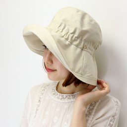 帽子 ハット レディース つば広 日よけ 春夏 女優帽 ゴム入り 撥水加工 エリートシャポー ツバ広ハット 無地 シンプル 綿100％ 上品 紫外線対策 アウトドア トラベル 折りたためる フリーサイズ 婦人帽子 ミセスハット ライトベージュ 母の日 ギフト プレゼント 敬老の日