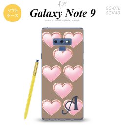 Galaxy Note 9 ギャラクシー ノート9 SC-01L SCV40 スマホケース カバー ソフトケース ハート（C） 茶 イニシャル 対応 nk-note9-tp176i[スマホ,スマホケース,スマホカバー,ケース,カバー,ジャケット]
