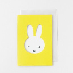 ミッフィー グリーティングカード（face/yellow） レター 文房具 フェイス イエロー