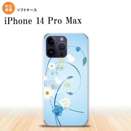 iPhone14 ProMax iPhone14 Pro Max スマホケース 背面ケースソフトケース 花柄 ミックス A 青 2022年 9月発売 nk-i14pm-tp272