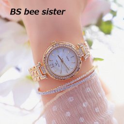BS bee sister 腕時計 時計 レディース 女性用 ウォッチ セレブ ゴージャス ダイヤモンド 人気 クリスタル ガラスカット アクセサリー ラッピング無料 送料無料 かわいい おしゃれ ゴールド ブレスレット 旅行 イベント カジュアル 丸い 円形 FA1569