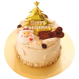 *ピーナッツバターノエル* ワンコ　犬用クリスマスケーキ　人間も一緒に食べられるパティシェの手作りケーキ