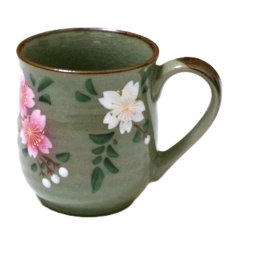 九谷焼　マグカップ 手描桜／美山窯