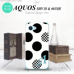 【SHV38】【スマホケース/スマホカバー】【アクオス セリエ ミニ】SHV38 スマホケース AQUOS SERIE mini ケース アクオス セリエ ミニ イニシャル 水玉A 白×黒 nk-shv38-1112ini【メール便送料無料】