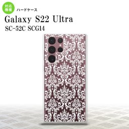 SC-52C SCG14 Galaxy S22 Ultra スマホケース 背面ケース ハードケース ダマスク A クリア 白 メンズ レディース nk-s22ul-458
