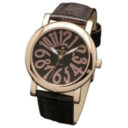アモーレドルチェ AMORE DOLCE 腕時計 ビッグフォント ウォッチ アラビアンインデックス レザーベルト AD18303-PGBR_BR レディース ブラウン