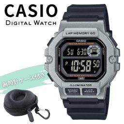 カシオ 腕時計 メンズ レディース ブラック デジタル ユニセックス CASIO 海外モデル 10年電池 100m防水 ラップメモリー60 LEDライト プレゼント ギフト 収納ケース付き 成人 卒業 入学