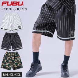 【セットアップ可】 FUBU フブ ハーフパンツ メンズ ショートパンツ 短パン ひざ下 ボトムス ブランド ロゴパッチ 春 夏 秋 XL XXL オーバーサイズ ゆったり スポーティ 野球 レディース ストリート系 白 黒 2026ss karlas