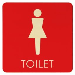 14x14cm トイレ 御手洗 TOILET トイレマーク A2 女 WOMENS ピクトサイン 木製ドアサイン ドアプレート インテリア 施設 案内